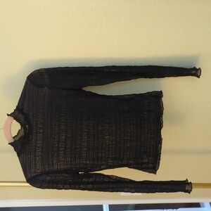 Pilcro Smock Mesh Turtleneck Top